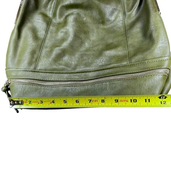 Charming Charlie Womens Green Hobo Handbag Shoulder Bag Purse Striped Lining - Picture 13 of 14